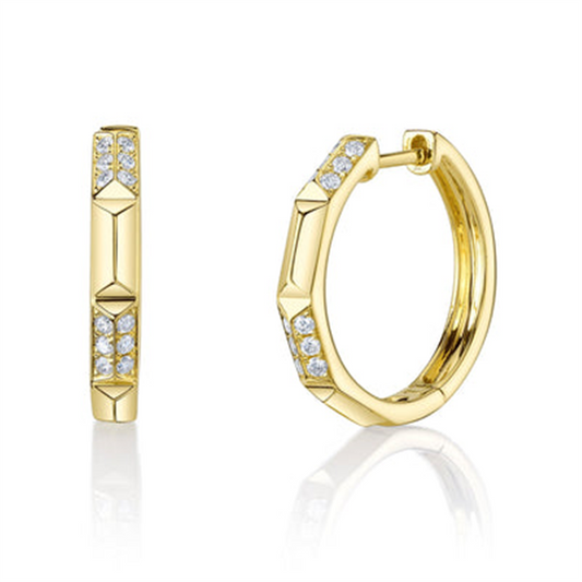 Shy Creation Diamond Hoop Earrings