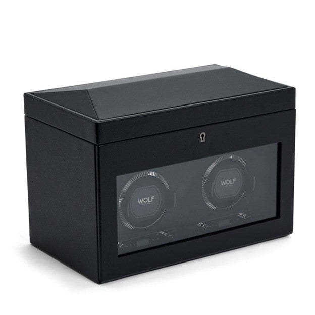 WOLF British Racing Double Watch Winder With Storage