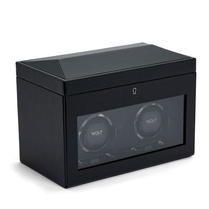 WOLF British Racing Double Watch Winder With Storage