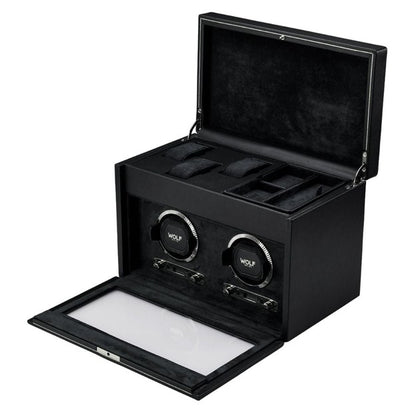 WOLF British Racing Double Watch Winder With Storage