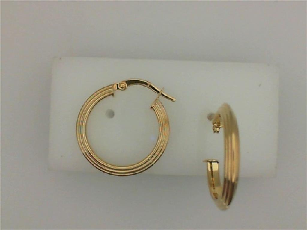 Rolland's Design Gold Triangle Tube Hoop Earrings