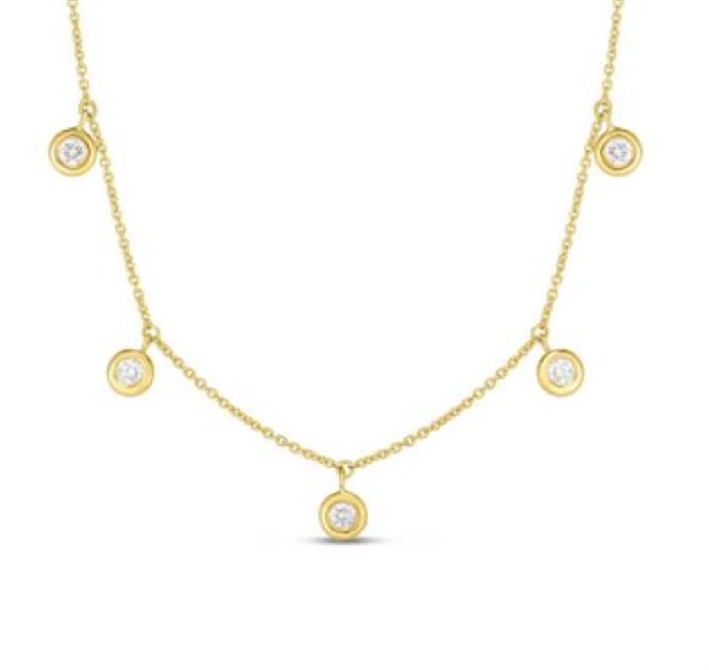 Roberto Coin 5 Drop Diamond Station Necklace