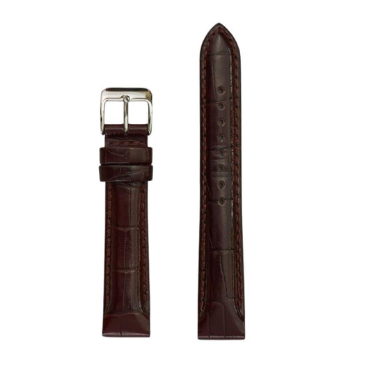 18Mm Brown Leather Watch Strap
