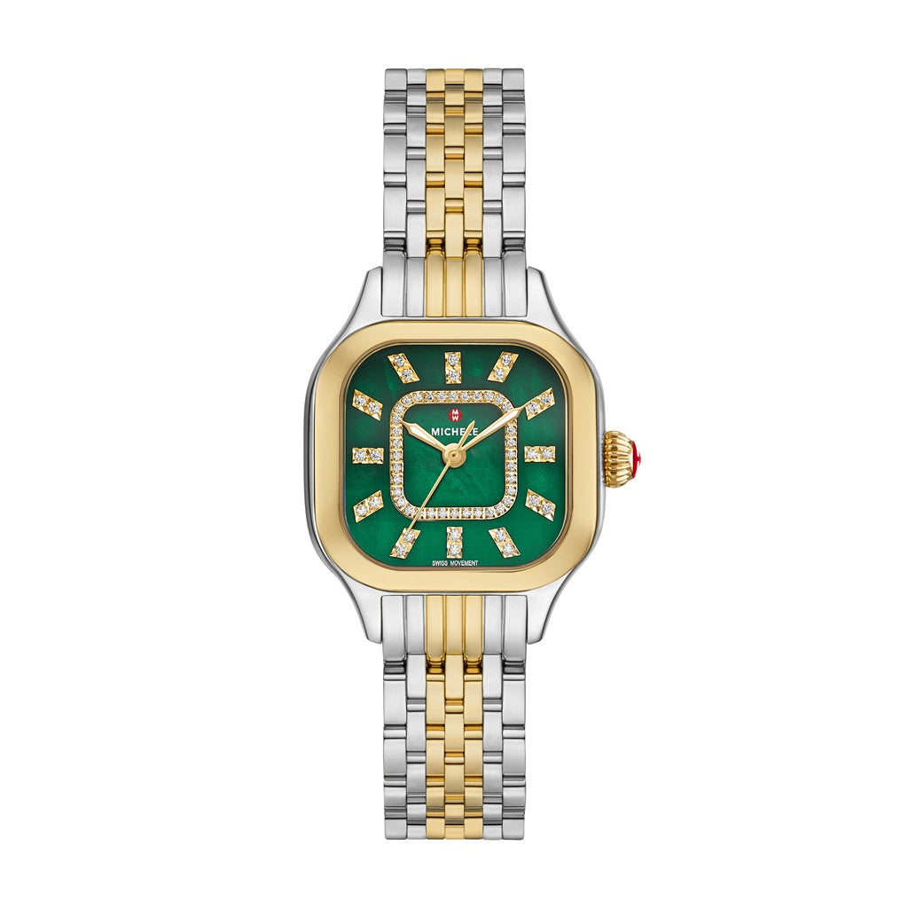Michele Meggie 18K Two-Tone Gold-Plated Diamond Dial Watch