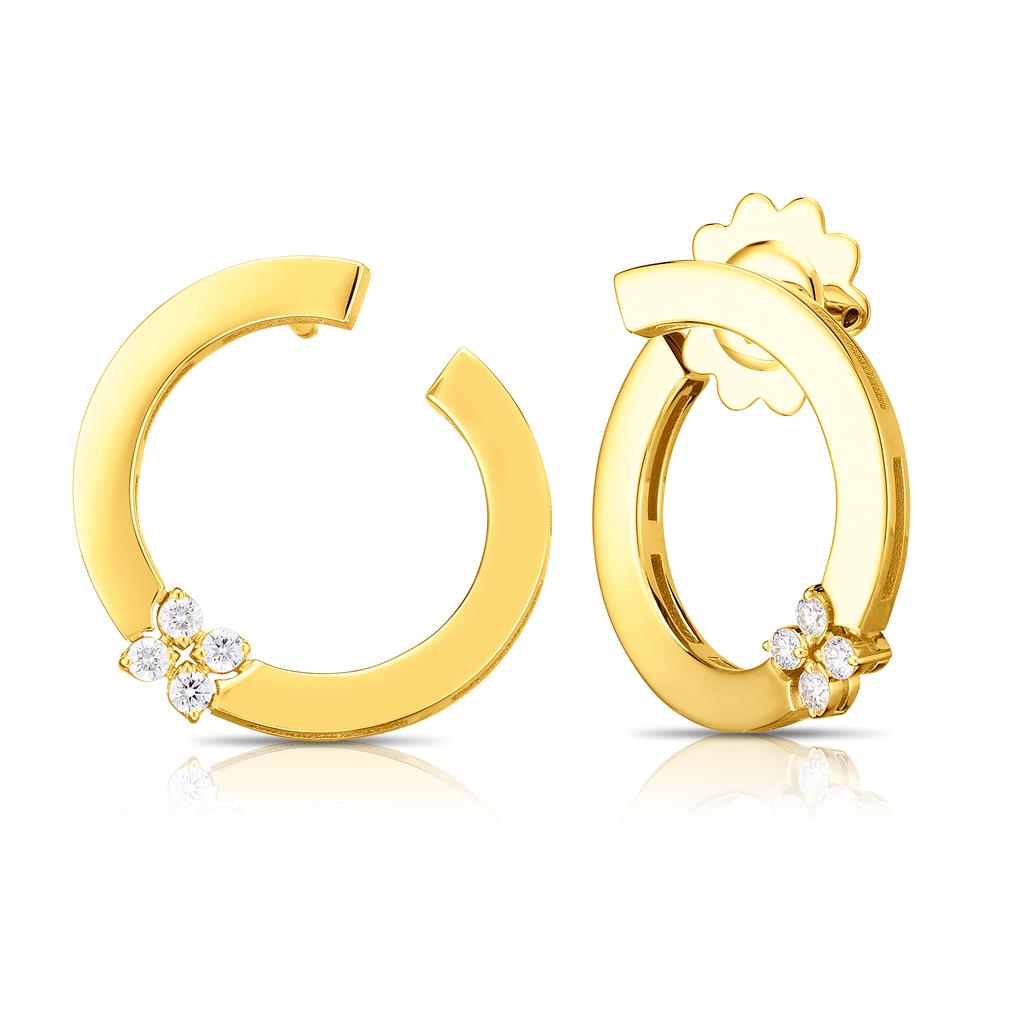 Roberto Coin Diamond Love In Verona Hoop Earrings