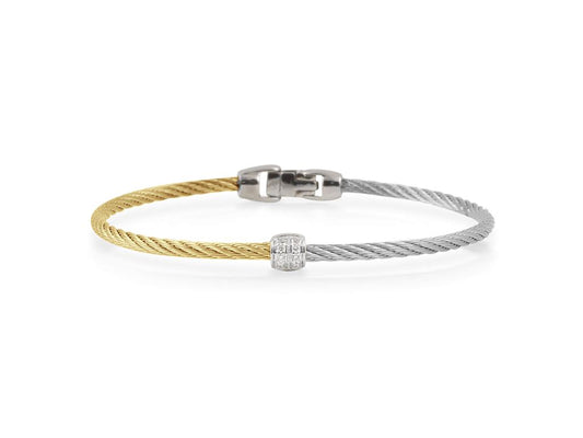 Alor 18K/Ss Diamond Cable Bracelet Grey/Yellow