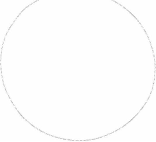 14K White Gold 1.0Mm Cable Link Diamond Cut Chain