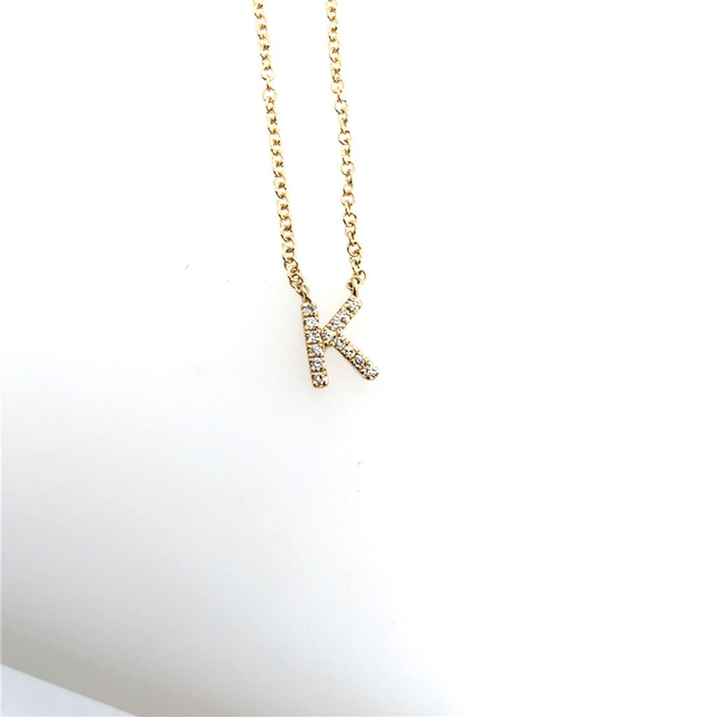 Shy Creation Diamond Initial "K" Necklace Pendant