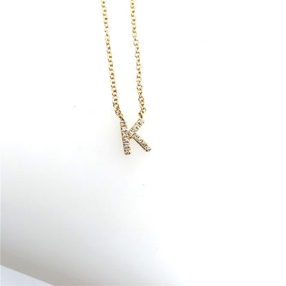 Shy Creation Diamond Initial "K" Necklace Pendant