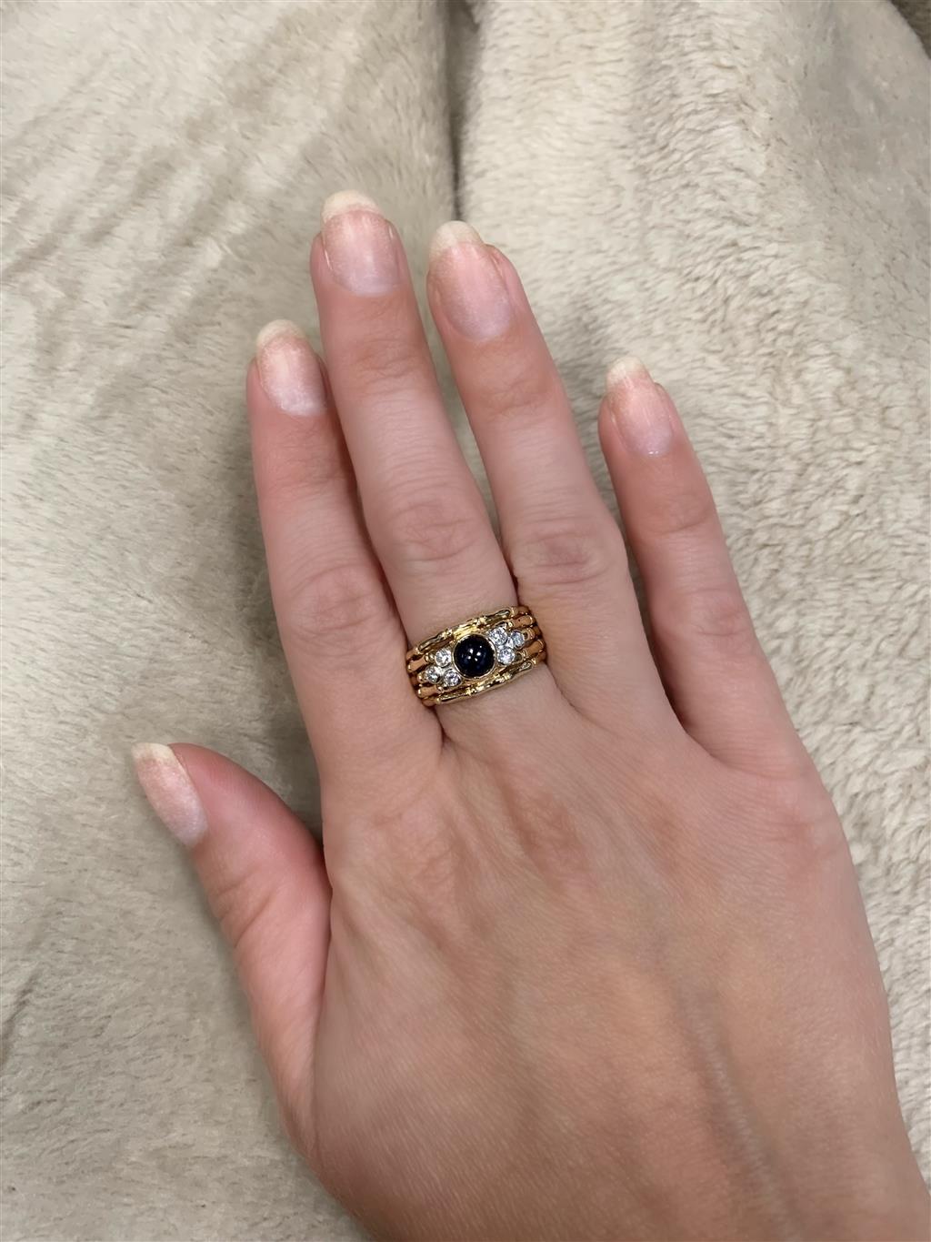 Estate 18K LeVian Sapphire And Diamond Ring