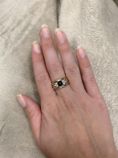 Estate 18K LeVian Sapphire And Diamond Ring