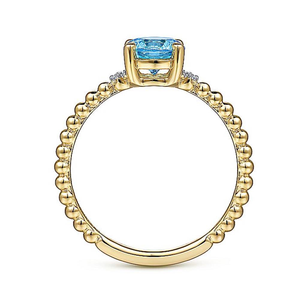 Gabriel Blue Topaz & Diamond Bujukan Beaded Ring