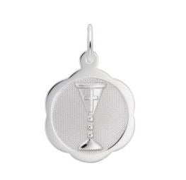 Communion Chalice Scalloped Disc Charm