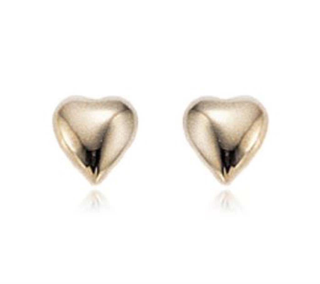 Carla Puffed Shell Heart Stud Earrings