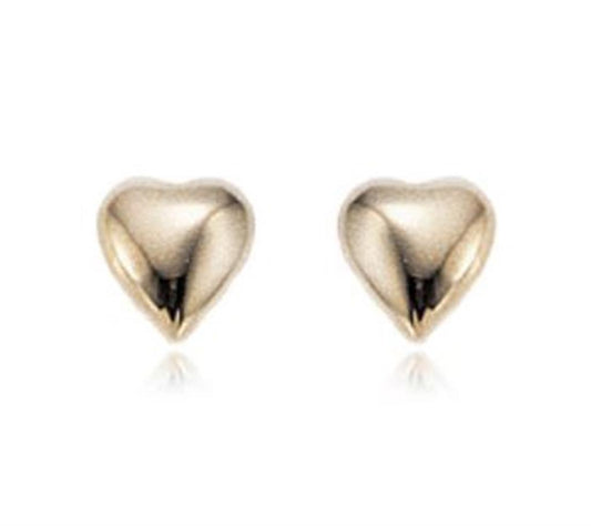 Carla Puffed Shell Heart Stud Earrings