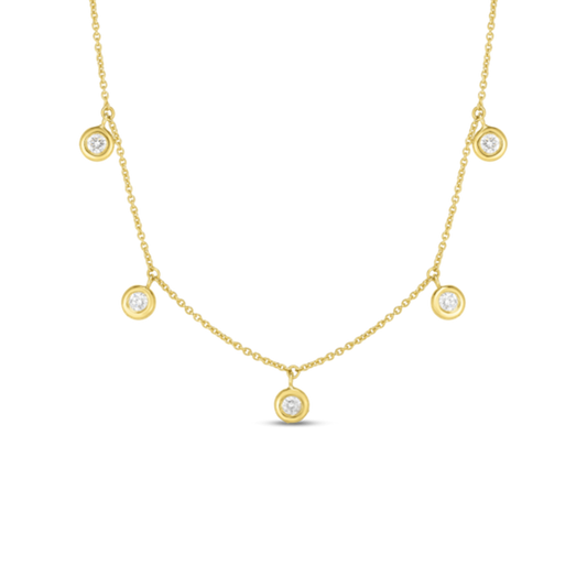 Roberto Coin 5 Drop Diamond Station Necklace