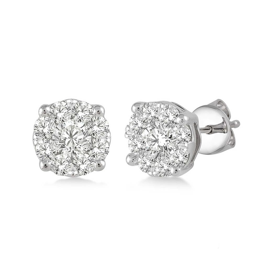 Rolland's Design Cluster Diamond Earrings 0.50Cts