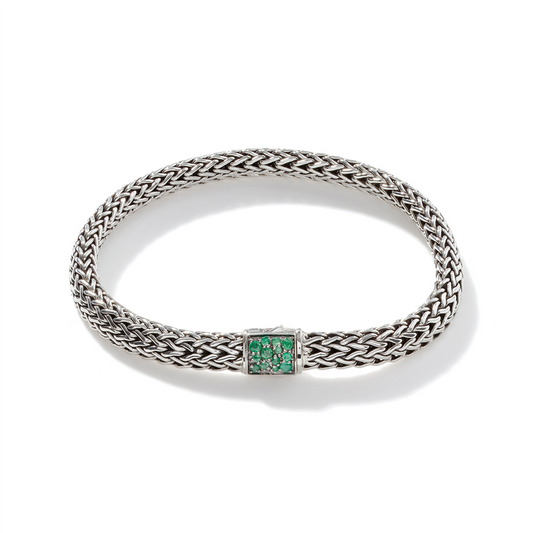 John Hardy Emerald Reversible Classic Chain Bracelet