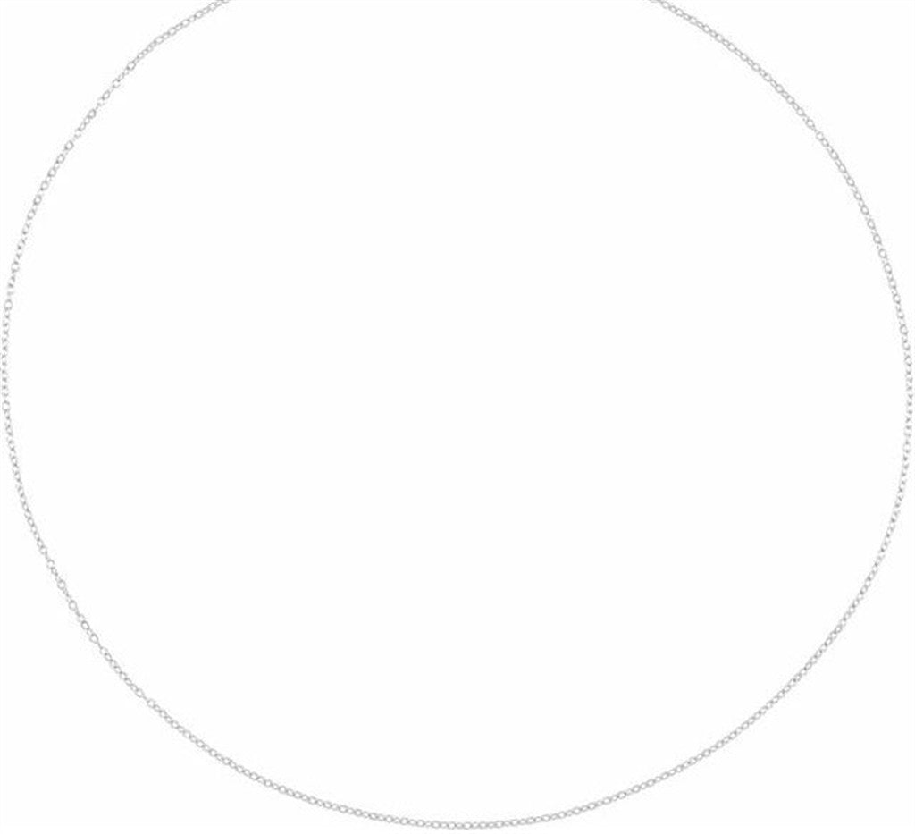 14K White Gold 1.0Mm Cable Link Diamond Cut Chain
