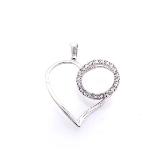 Estate 14K Diamond Eternity Circle In Heart