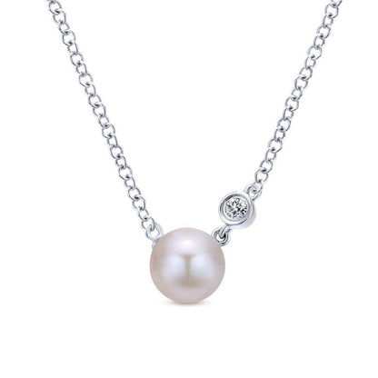 Gabriel & Co Pearl & Diamond Pendant