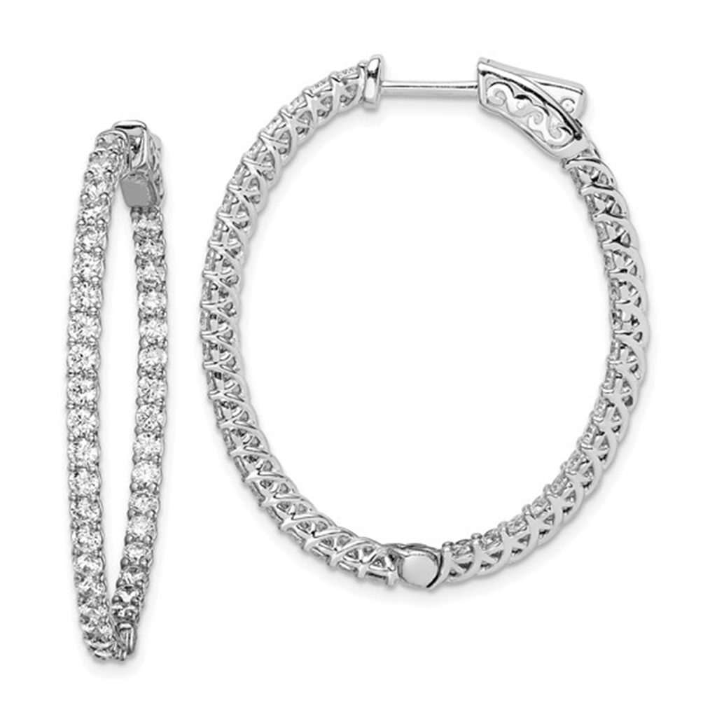 Sterling Silver CZ Hoops