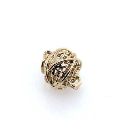 Estate 14K Yellow Gold World Globe Charm