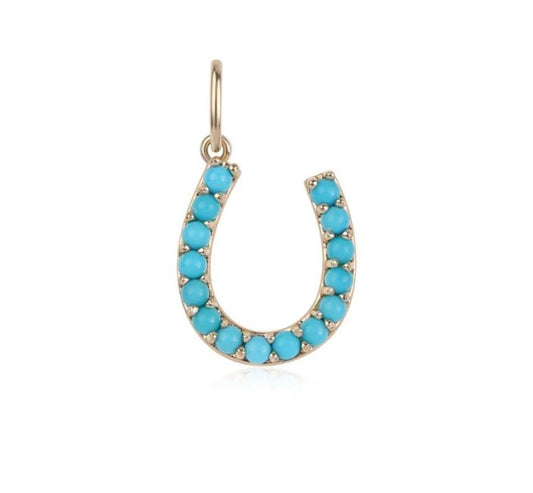 Rolland's Designs Turquoise Horseshoe Charm