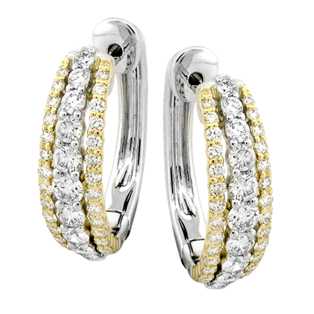 Simon G. 18Kwy Multi-Row Diamond Hoop Earrings