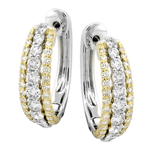 Simon G. 18Kwy Multi-Row Diamond Hoop Earrings