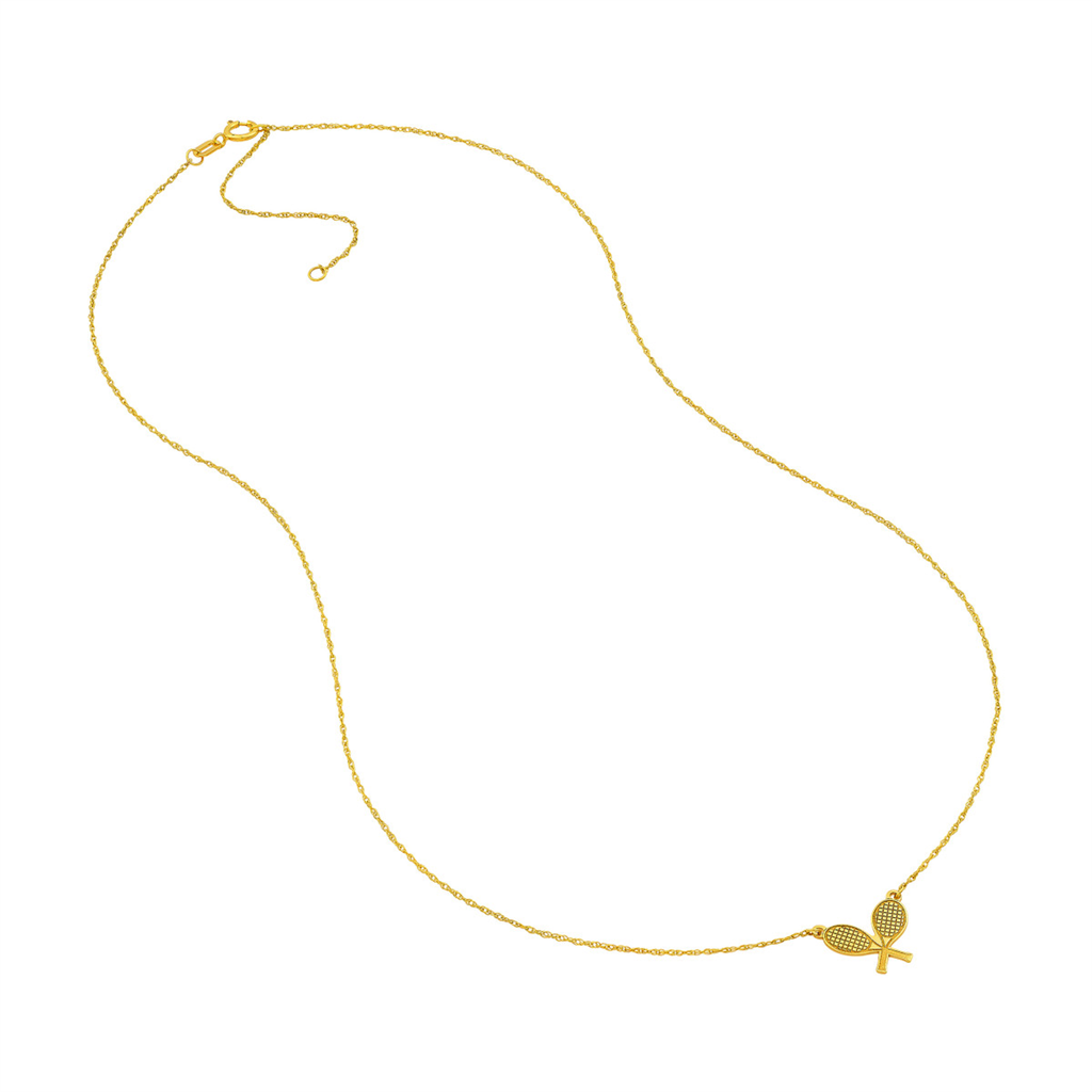 Rolland's Designs 14K Gold Tennis Racket Necklace