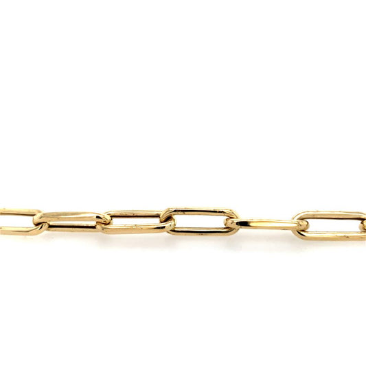 Estate 14K Puffed Paper Clip Link Bracelet