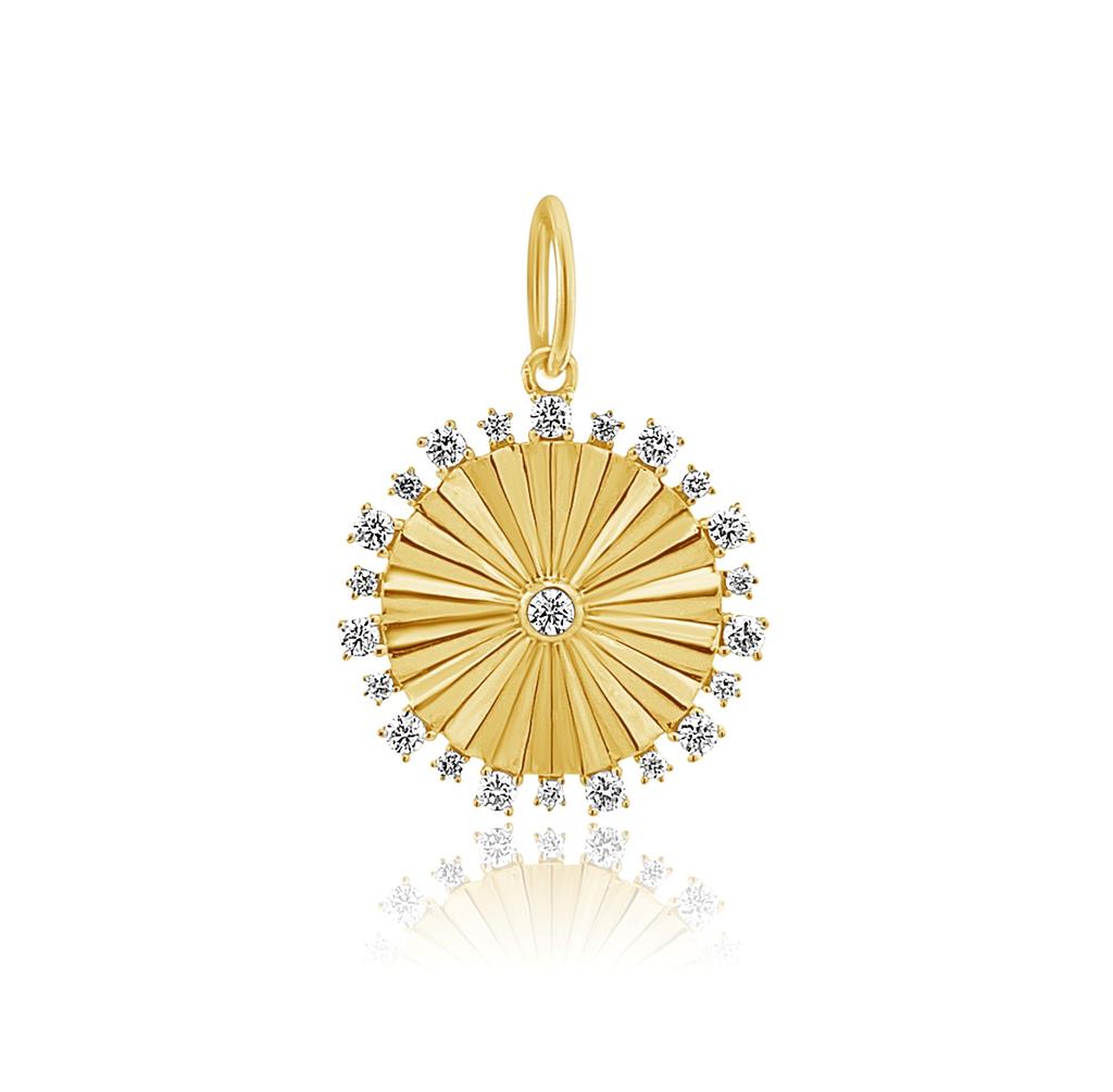 Rolland's Designs Gold Flower Diamond Pendant