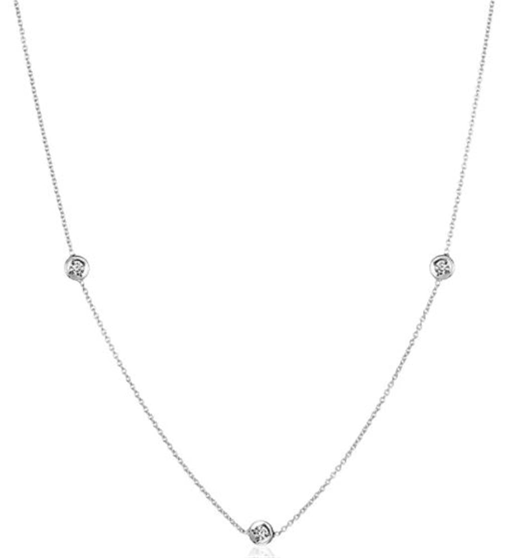 Roberto Coin 5 Diamond Station Necklace