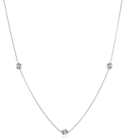 Roberto Coin 5 Diamond Station Necklace