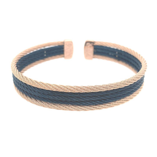 Alor Cable Wire Two Tone Cuff Bracelet