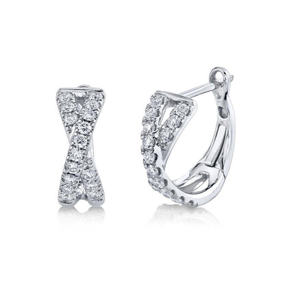 Shy 14Kw Criss Cross Diamond Huggies
