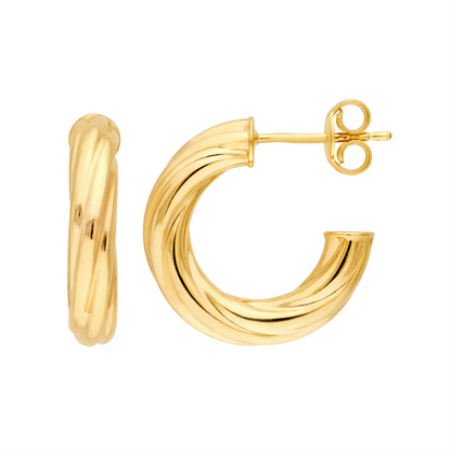 Rolland's Design Gold Twisted Open Hoop Earrings