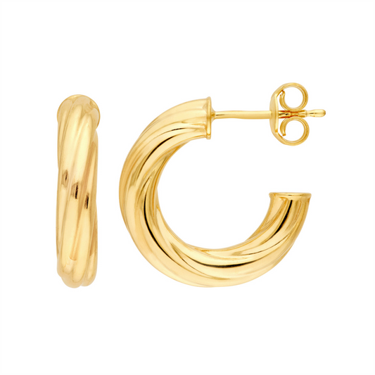 Rolland's Design Gold Twisted Open Hoop Earrings