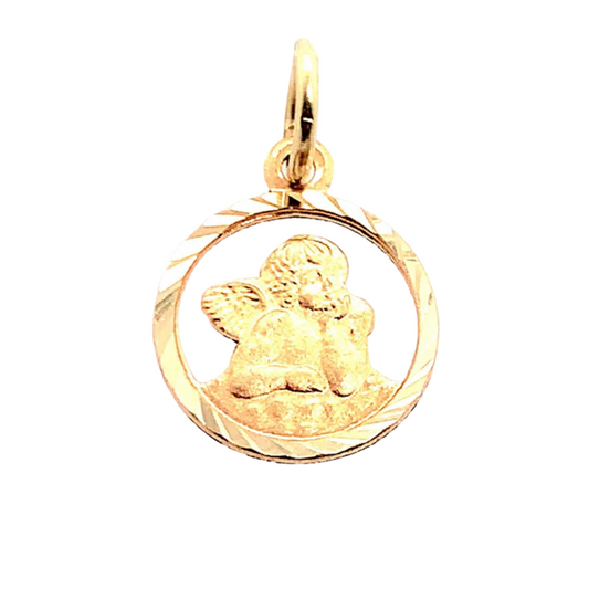 Rolland's Deisgns 14K Gold Cherub Angel Medallion