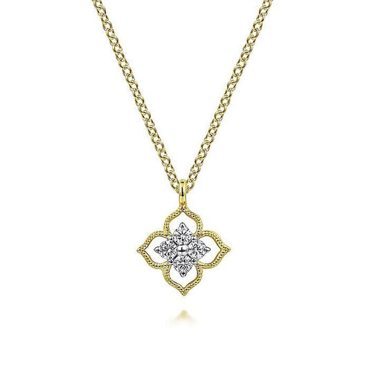 Gabriel 14Ky Diamond Trefoil Flower Pendant