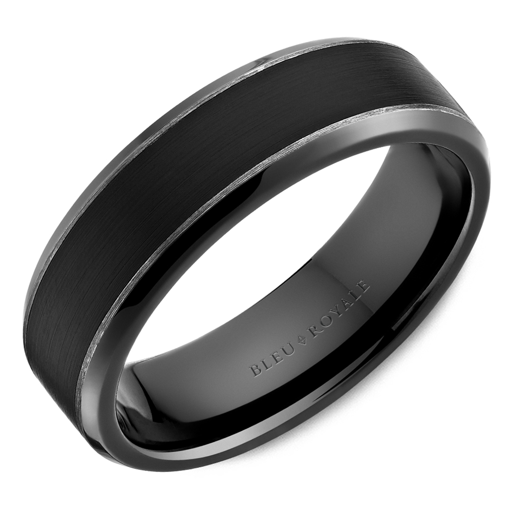 14K White Gold & Rhodium Wedding Band