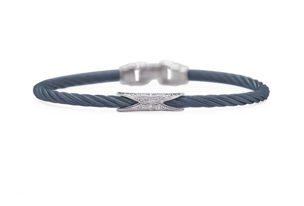 Alor Stainless Steel & 18K Blueberry Diamond Bracelet