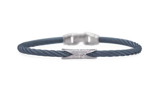 Alor Stainless Steel & 18K Blueberry Diamond Bracelet
