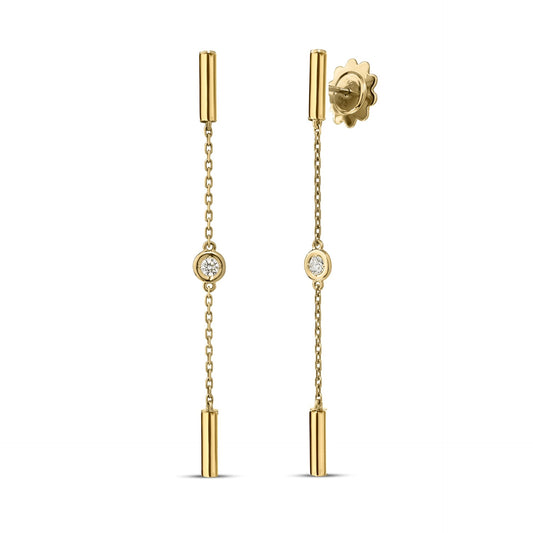 Roberto Coin 18K Yellow Gold Diamond & Bar Drop Chain Earrings