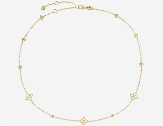 Roberto Coin Diamond Principessa & Flower Station Necklace