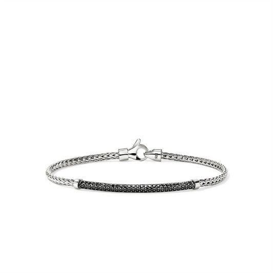 John Hardy Silver Bracelet with Black Sapphire