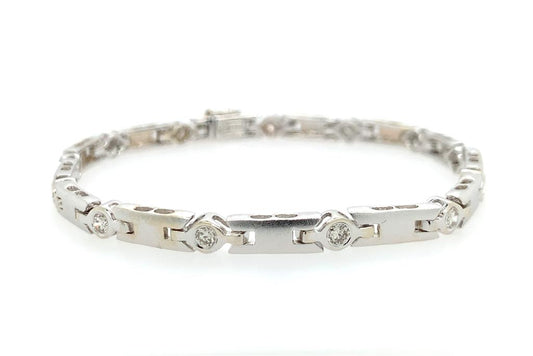 Estate 14K Two-Tone Diamond Bracelet