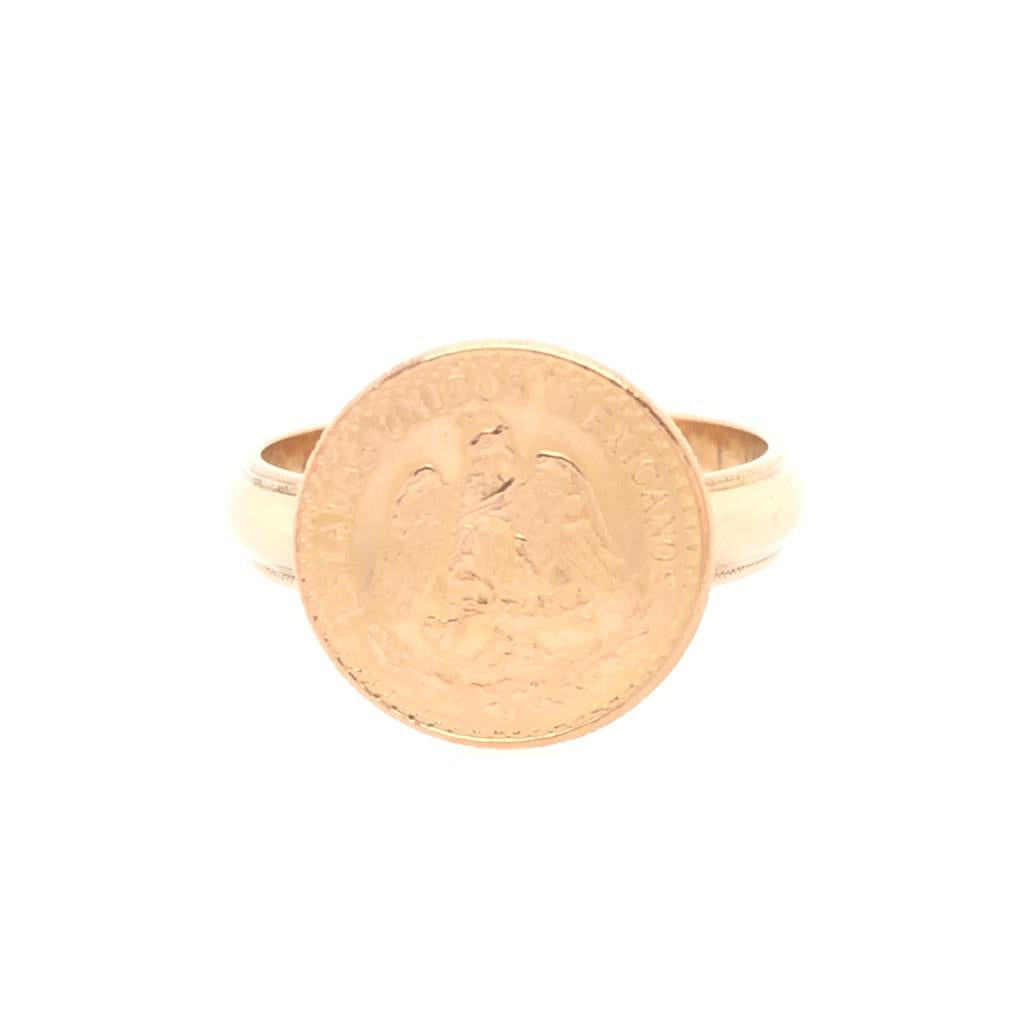 Estate 14K Yellow Gold Coin Ring