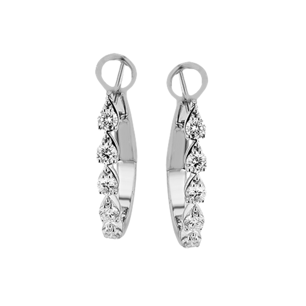 Simon G. 18Kw Diamond Oval Hoop Earrings